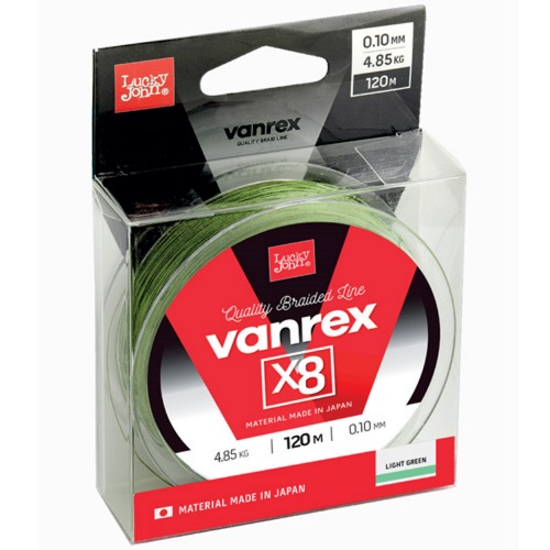 Леска плетёная Lucky John Vanrex х8 Light Green 120/013