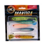 Виброхвосты Lucky John 3D Series Makora Shad Tail 4" MIX1 6шт.
