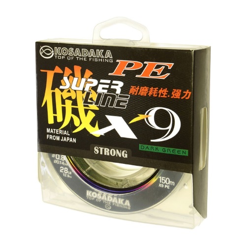 Леска плетеная Kosadaka SUPER LINE PE X9 Dark Green 0.30мм
