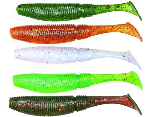 \"Мягкий Воблер SLIT SHAD 3.3\"\" - 85MM - (020+044+029+043+040 Набор разных цветов)\"