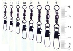 Вертлюг Rubicon Barrel Swivel w/Interlock Snap 71017-08 №8, тест 17кг.