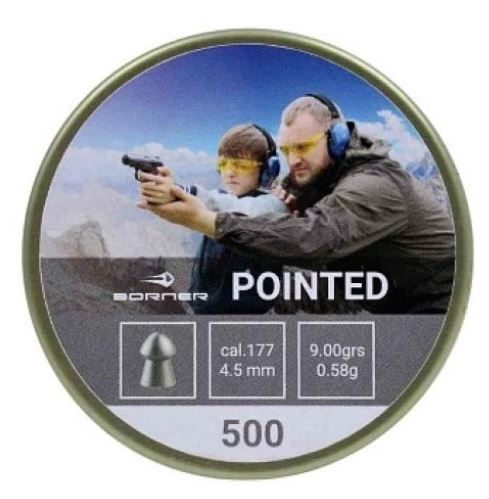 Пуля пневм. Borner \"Pointed\",  4,5 (500 шт.) 0,58гр. (30 шт в коробке)