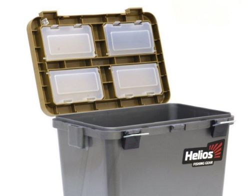 Ящик рыболовный зимний односекционный серый/золото Helios (HS-IB-19GGo-1)