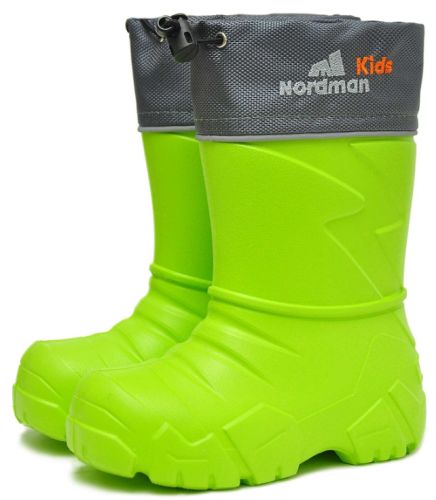 Сапоги детские ЭВА \"Nordman Kids\" утепленные с манжетой, вшитый вклад. лайм 1-109-G05 р 24/25