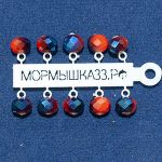 Подвеска с граненым шариком оранжевый с синим №29