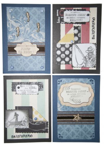 Открытка ручной работы \"Для рыбака в ассортименте\"