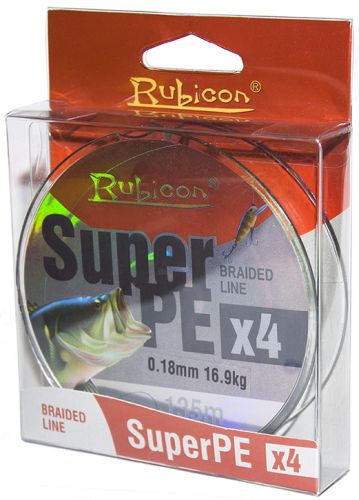 Леска плетеная RUBICON Super PE 4x 135m dark green, d=0,08mm