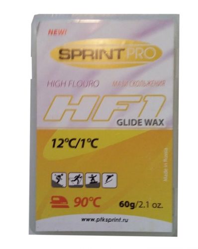 Мази скольжения SPRINT PRO, HF1 Yellow, (+12 +1C), 60г