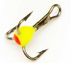 Тройник DAG MASTER Mustad cо стразом, раз. 10, желтый (15 шт)