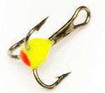 Тройник DAG MASTER Mustad cо стразом, раз. 10, желтый (15 шт)