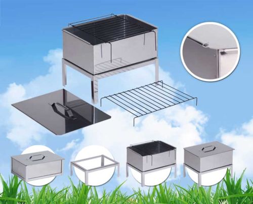 Коптильня двухъярусная \"Универсал\" с поддоном для сбора жира (ИГ) 480х280х270 (нерж. сталь 1,0 мм.)