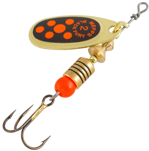 Блесна вращающаяся Mepps Black Fury Gold/Orange 1, 3.5 гр