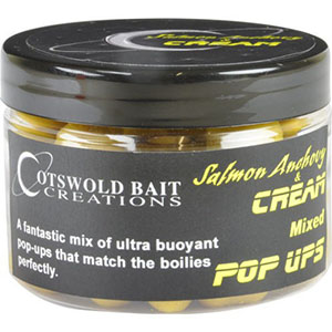 COTSWOLD BAITS  Бойли плавающие SALMON, ANCHOVIE and CREAM Mixed Pop Ups 10mm, 14mm and Dumbells, 150ml CB0329