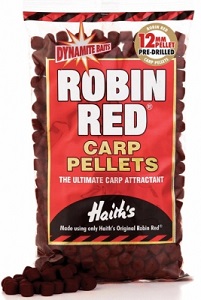 Пелетс Dynamite Baits 900 гр Robin Red 8 мм. Просверленный