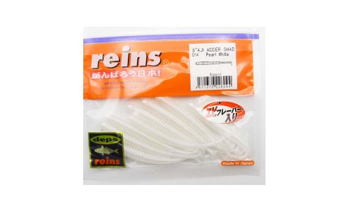 Приманка силиконовая REINS Aji Adder Shad 3\" Deps (упак. 8 шт.) / 014 - Pearl White