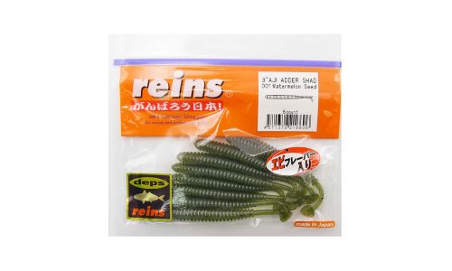Приманка силиконовая REINS Aji Adder Shad 3\" Deps (упак. 8 шт.) / 001 - Watermelon Seed