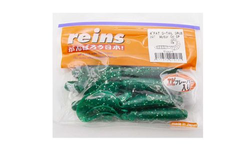 Приманка силиконовая REINS Fat G-Tail Grub 4\" (упак. 10 шт.) / 397 - Motor Oil SP