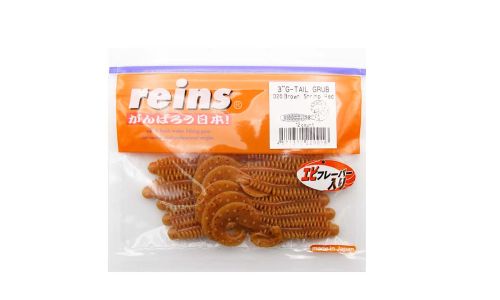 Приманка силиконовая REINS G-Tail Grub 3\" (упак. 12 шт.) / 026 - Brown Shrimp Red