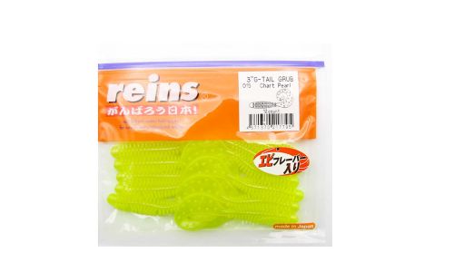 Приманка силиконовая REINS G-Tail Grub 3\" (упак. 12 шт.) / 015 - Chart Pearl