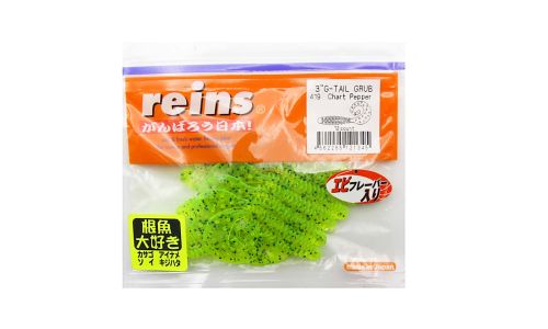 Приманка силиконовая REINS G-Tail Grub 3\" (упак. 12 шт.) / 419 - Chart Pepper