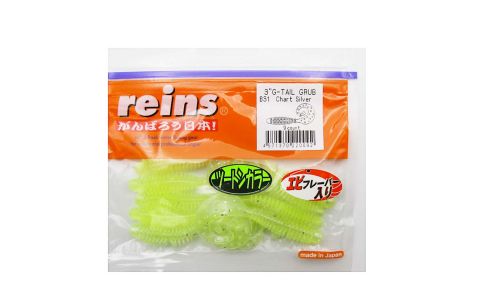 Приманка силиконовая REINS G-Tail Grub 3\" (упак. 9 шт.) / B-31 - Chart Silver