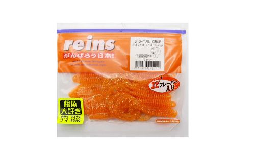 Приманка силиконовая REINS G-Tail Grub 3\" (упак. 12 шт.) / 413 - Chika Chika Orange