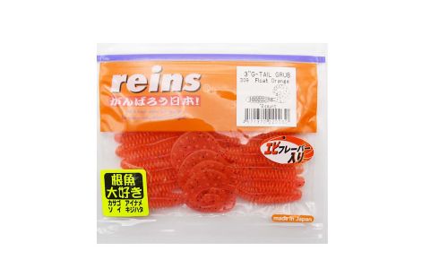 Приманка силиконовая REINS G-Tail Grub 3\" (упак. 12 шт.) / 309 - Float Orange