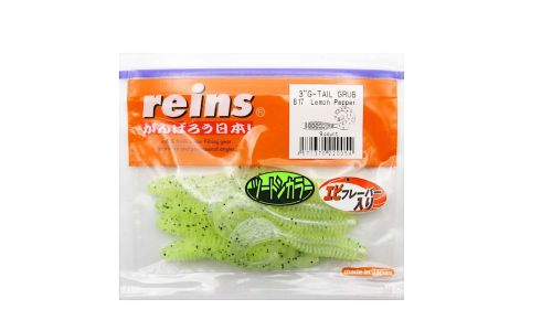Приманка силиконовая REINS G-Tail Grub 3\" (упак. 9 шт.) / B-17 - Lemon Pepper