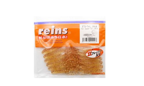 Приманка силиконовая REINS G-Tail Grub 3\" (упак. 12 шт.) / 150 - Super Dry Red