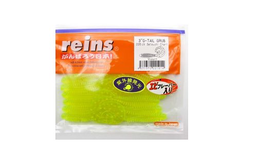 Приманка силиконовая REINS G-Tail Grub 3\" (упак. 12 шт.) / 205 - UV Setouchi Chart