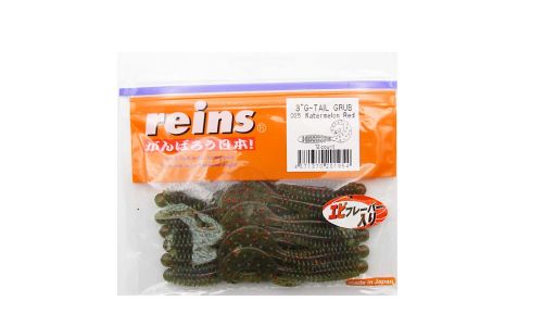 Приманка силиконовая REINS G-Tail Grub 3\" (упак. 12 шт.) / 025 - Watermelon Red