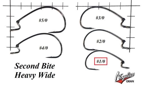 Офсетные крючки Varivas Nogales Second Bite Heavy Wide #1/0 (6 шт. в уп.)