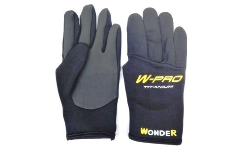 Перчатки WONDER черные с пальцами WG-FGL 063 L