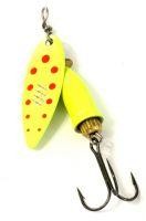 Блесна Deep Super Vibrax 03 1/4 Flo. Yellow Red Spot 8гр