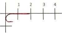 Крючок Round new red №8