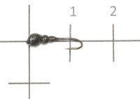 Мормышка Гусеница с отверстием d3.3 004 черный никель Nautilus