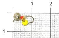 Мормышка Дробинка с подвесом с ушком d4 615-712 серебро, желтый подвес Nautilus