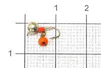 Мормышка Дробинка с подвесом с ушком d4 617-714 серебро, оранжевый подвес Nautilus