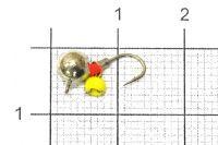 Мормышка Дробинка с подвесом с ушком d5 615-712 серебро, желтый подвес Nautilus