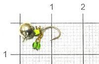 Мормышка Дробинка с подвесом с ушком d5 619-716 серебро, зеленый подвес Nautilus