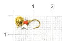 Мормышка Дробинка с подвесом с ушком d5 624-720 золото, белый подвес Nautilus