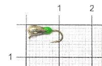 Мормышка Капля с наплывом с ушком d2.5 202-007 серебро, зеленый наплыв Nautilus