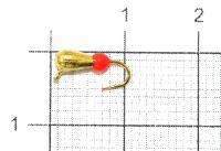 Мормышка Капля с наплывом с ушком d2.5 204-011 золото, красный наплыв Nautilus