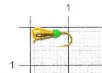 Мормышка Капля с наплывом с ушком d2.5 206-013 золото. зеленый наплыв Nautilus