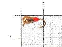 Мормышка Капля с наплывом с ушком d2.5 262-017 медь, красный наплыв Nautilus