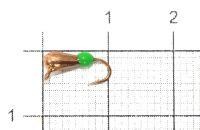 Мормышка Капля с наплывом с ушком d2.5 264-019 медь, зеленый наплыв Nautilus