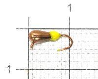 Мормышка Капля с наплывом с ушком d2.5 266-021 медь, желтый наплыв Nautilus