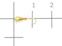 Мормышка Капля с наплывом с ушком d3 204 золото, красный наплыв Nautilus