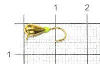 Мормышка Капля с наплывом с ушком d3 261-015 золото, желтый наплыв Nautilus