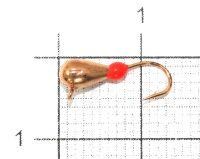 Мормышка Капля с наплывом с ушком d3 262-017 медь, красный наплыв Nautilus